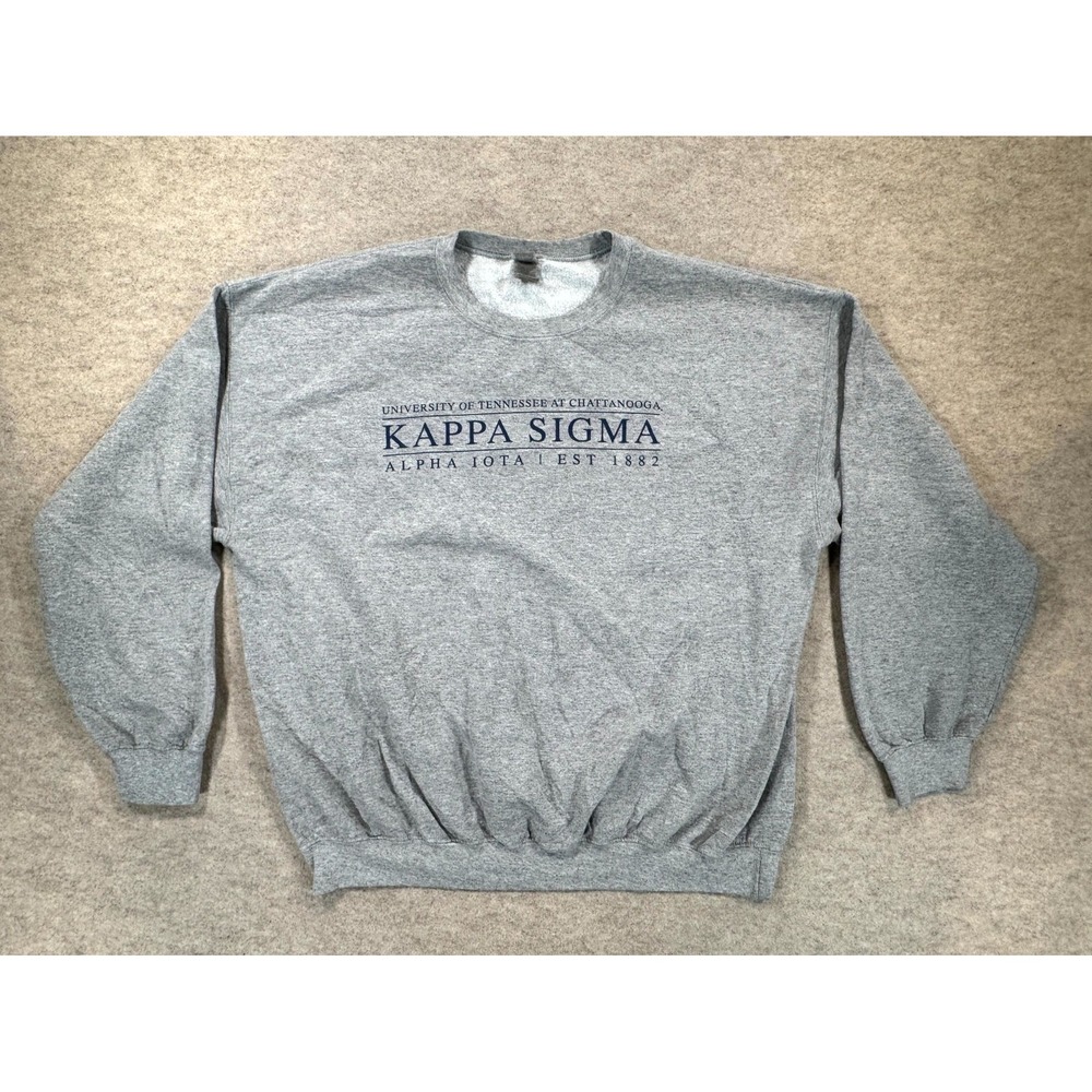 Gildan Kappa Sigma Sweatshirt Women XL Heather Gray Graphic Print Cotton Gym